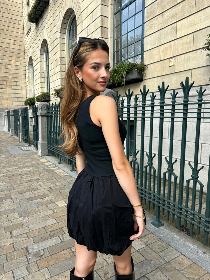 Chrissy Balloon Dress - Black