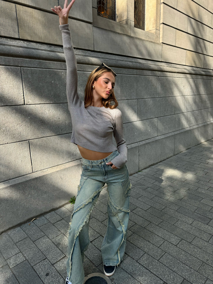 Jennie Wide Leg Jeans - Light Denim