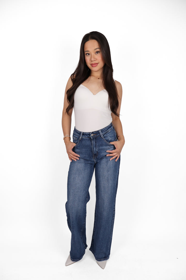 The Mi Amor Wide Leg Jeans - Stretch