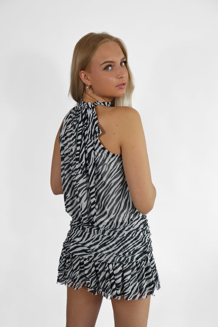 Zebra Printed Halter Top