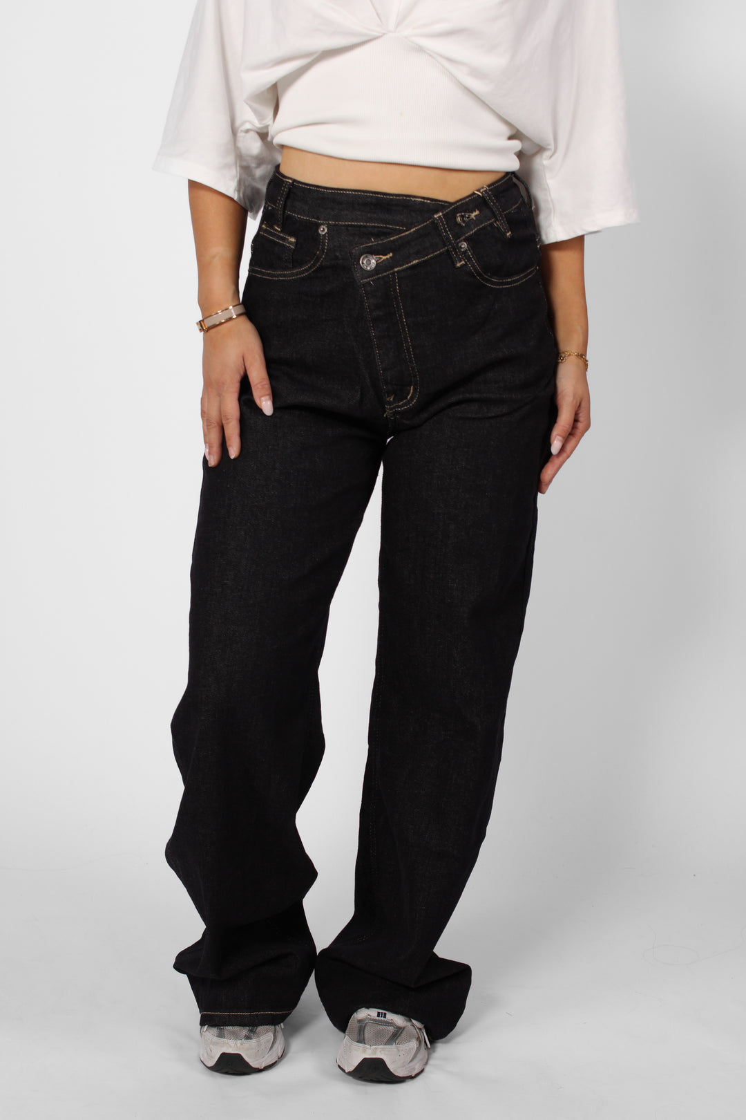 Lou Wide Leg Twisted Jeans - Stretch