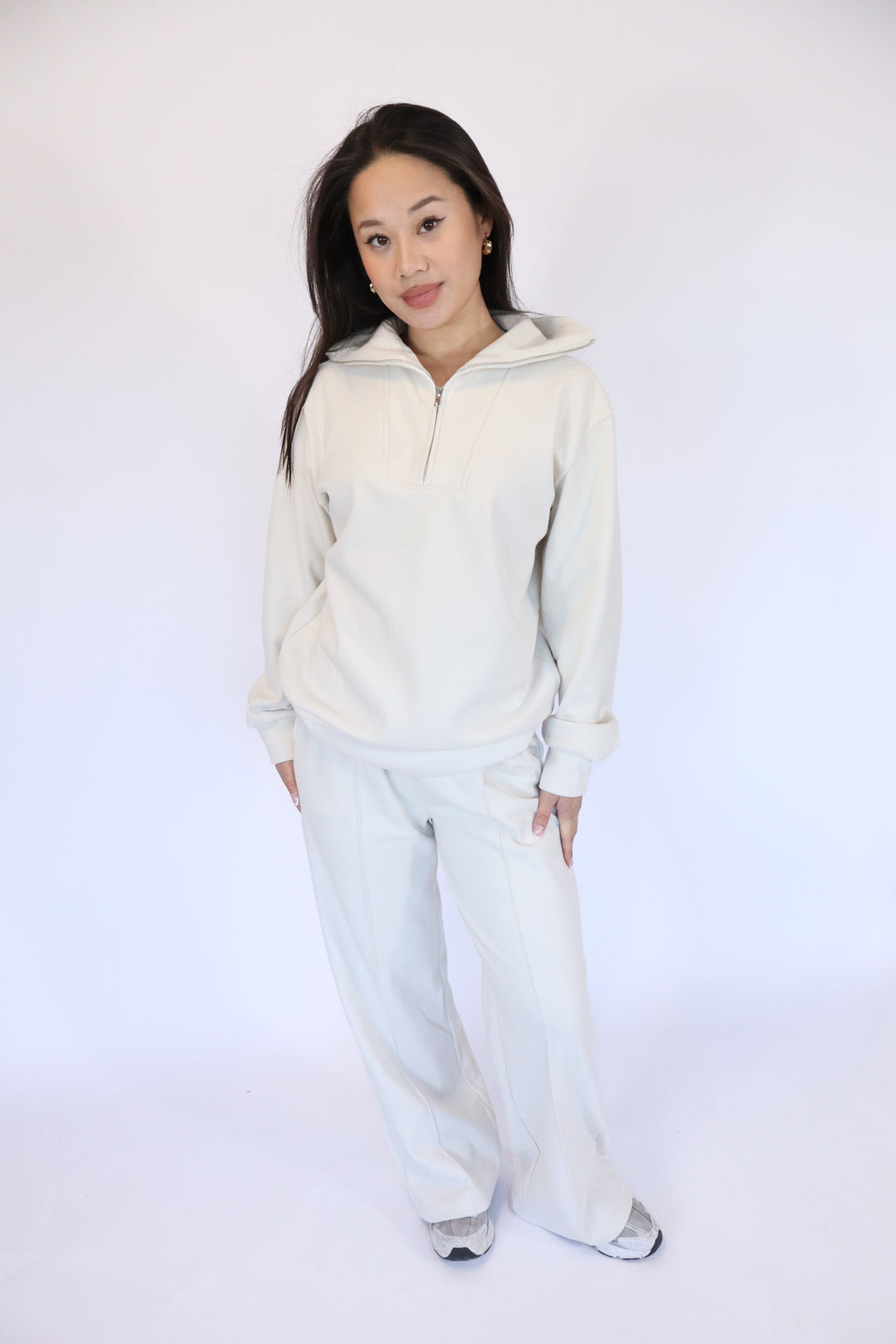 Zipper Comfy Two Piece Set - Stretch