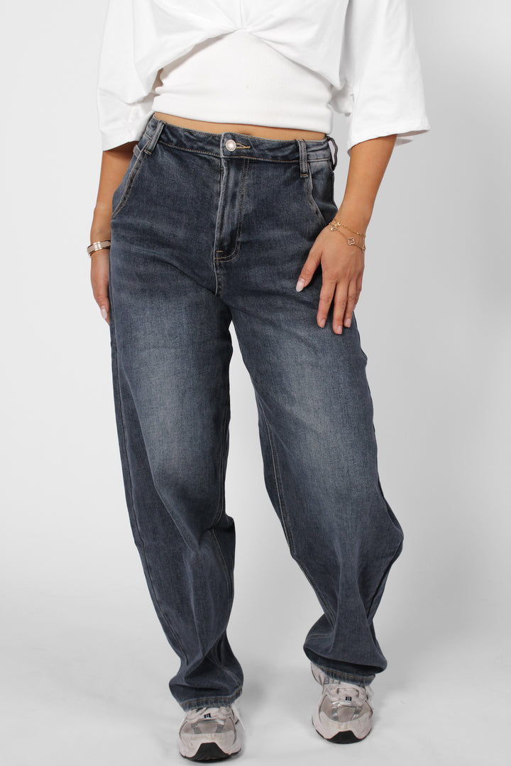 Norah Midwaist Balloon Fit Jeans - Stretch