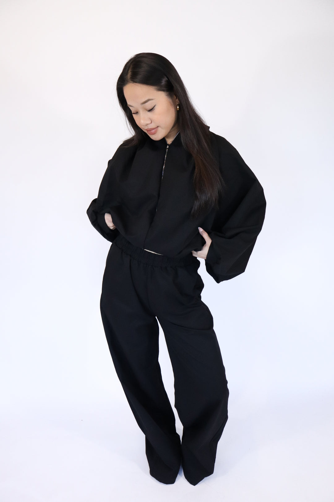 Tess Comfy Two Piece Set - Black