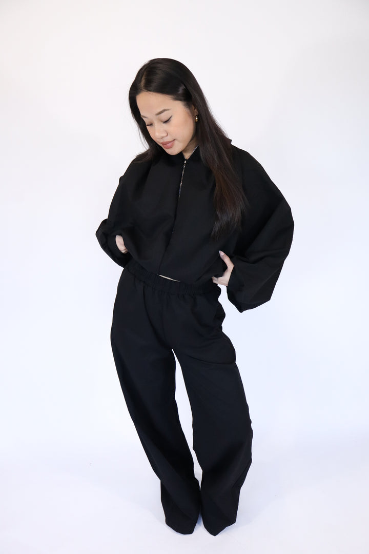 Tess Comfy Two Piece Set - Black