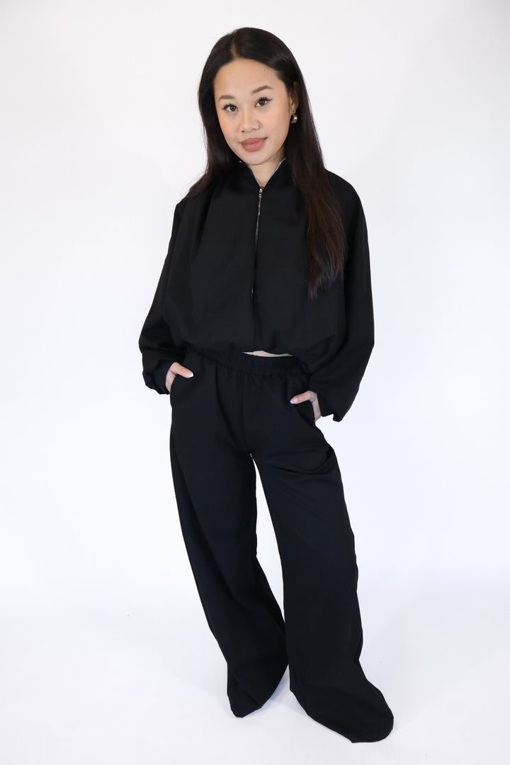 Tess Comfy Two Piece Set - Black