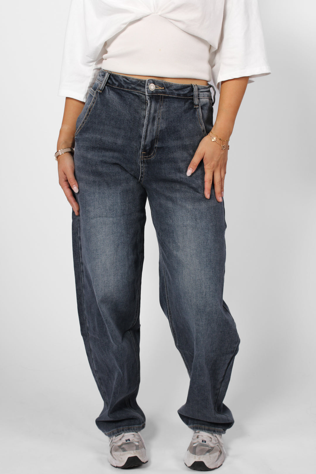 Norah Midwaist Balloon Fit Jeans - Stretch