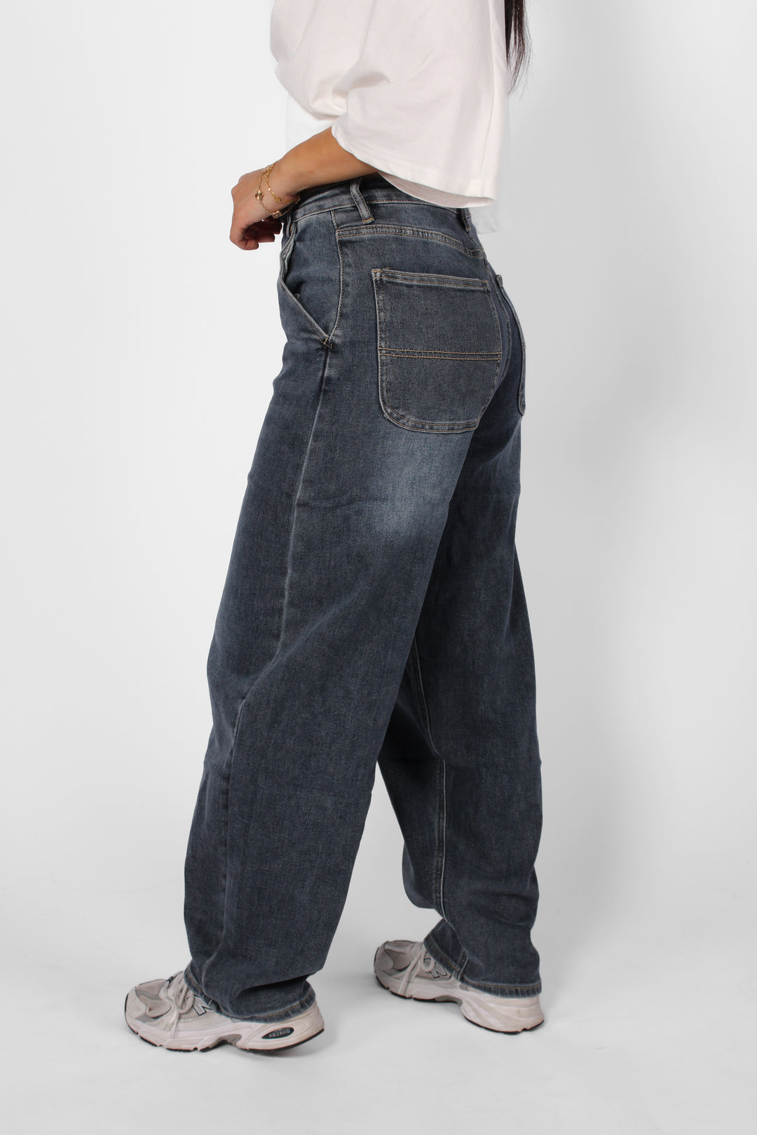 Norah Midwaist Balloon Fit Jeans - Stretch