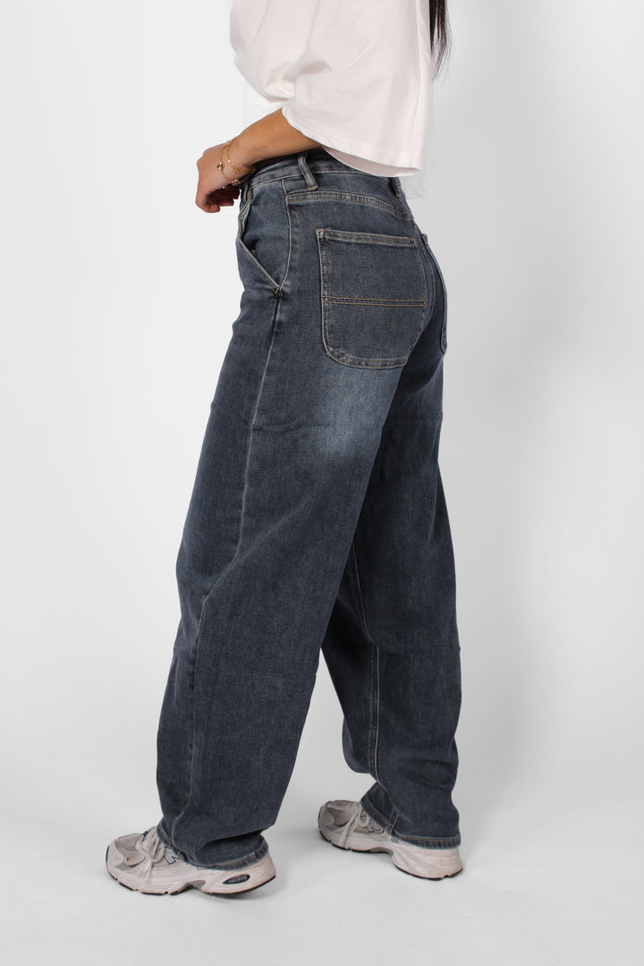 Norah Midwaist Balloon Fit Jeans - Stretch