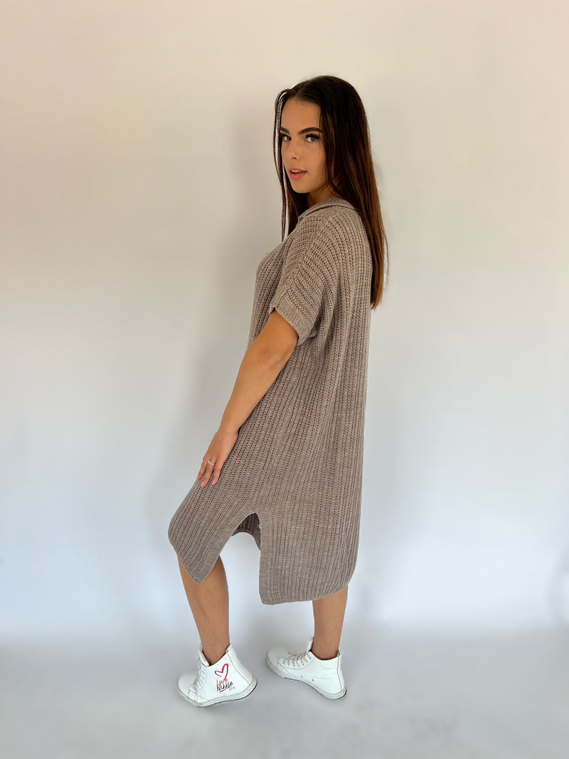 Long Sweater Dress - Taupe