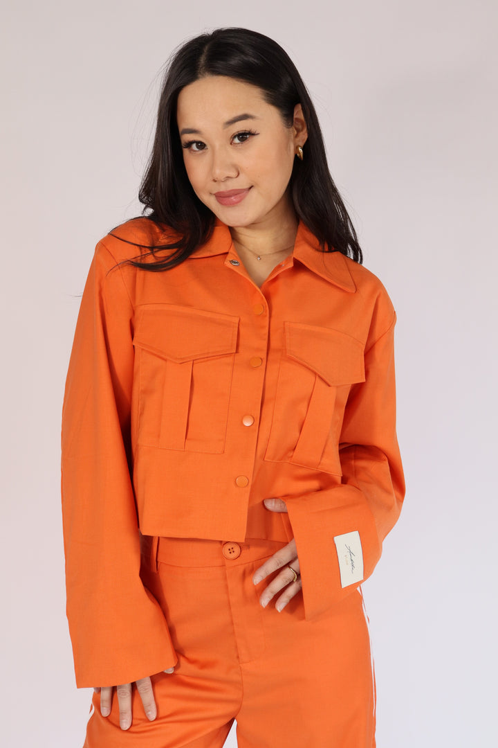 Studio Cropped Blazer - Orange