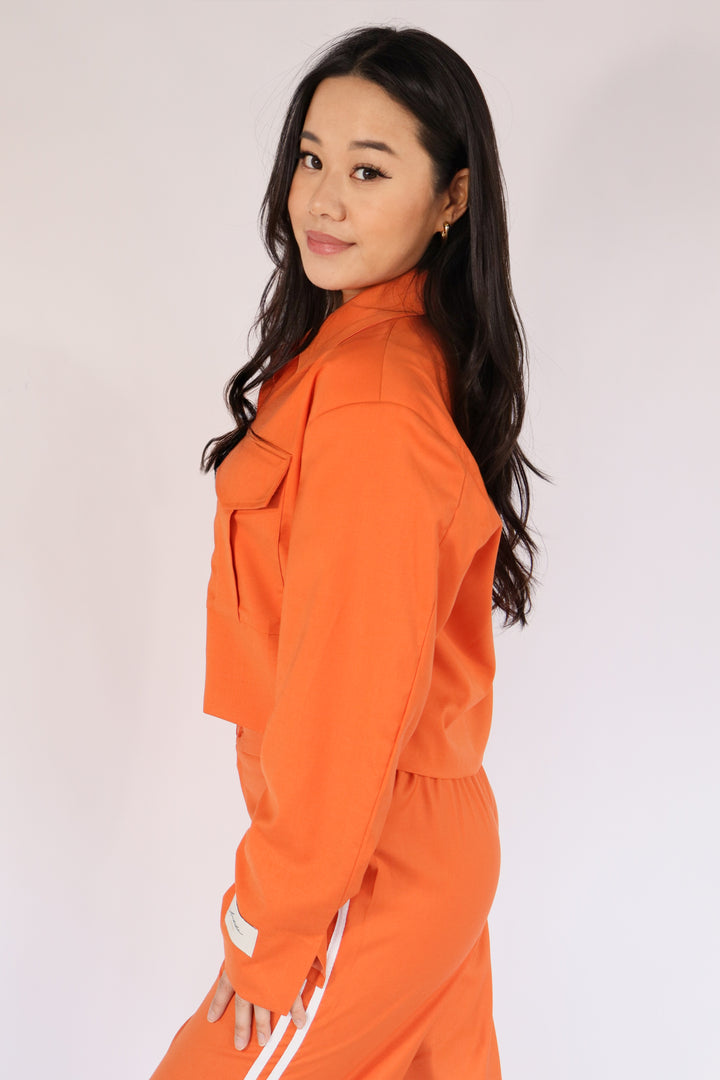 Studio Cropped Blazer - Orange