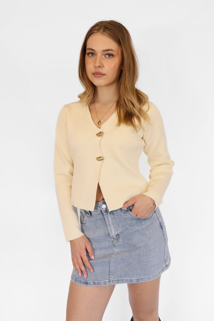 Elegant Button Top