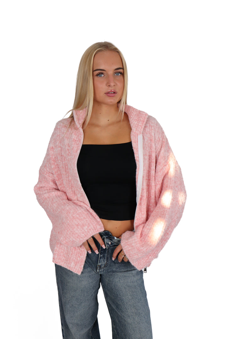 Soft Girl Zipper Sweater - Stretch