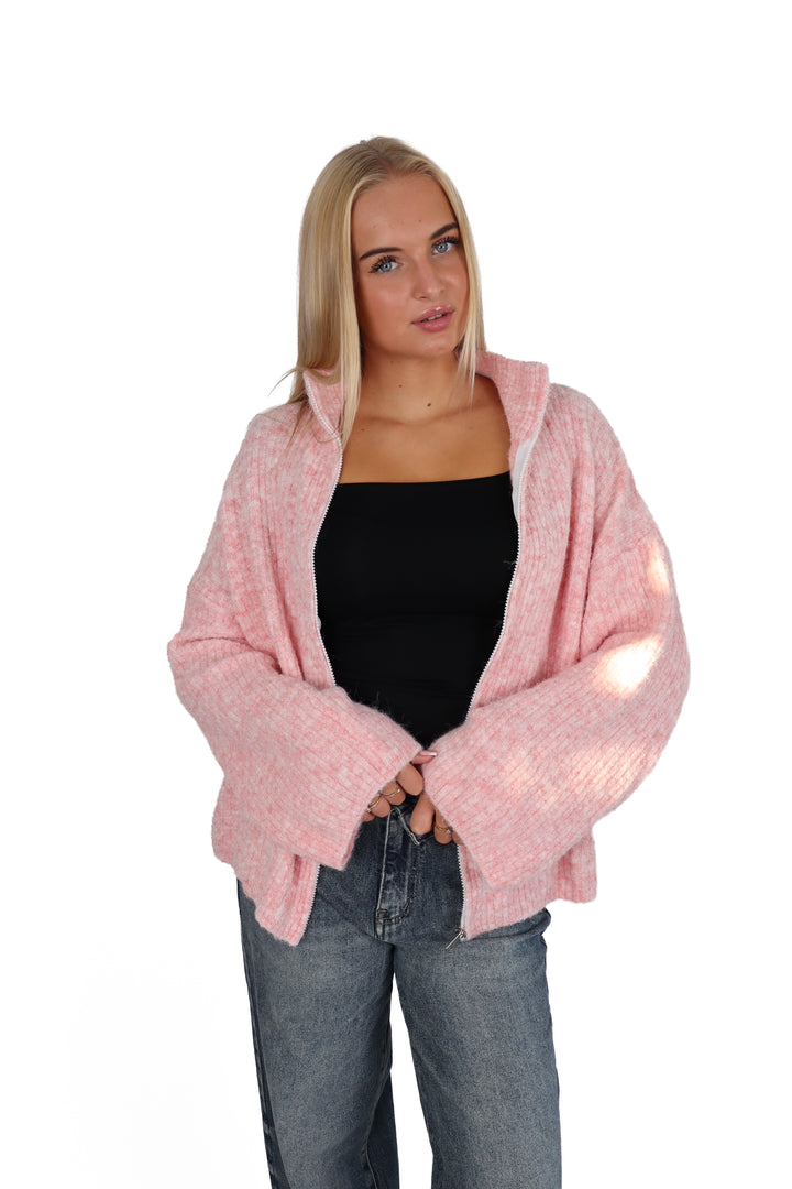 Soft Girl Zipper Sweater - Stretch