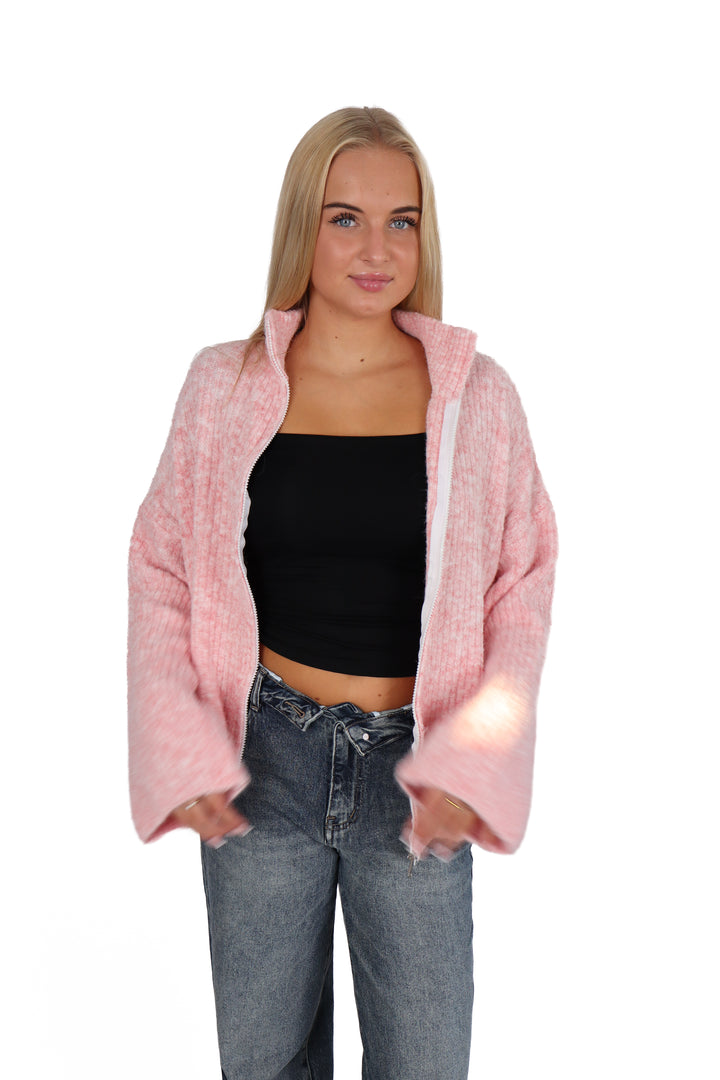 Soft Girl Zipper Sweater - Stretch