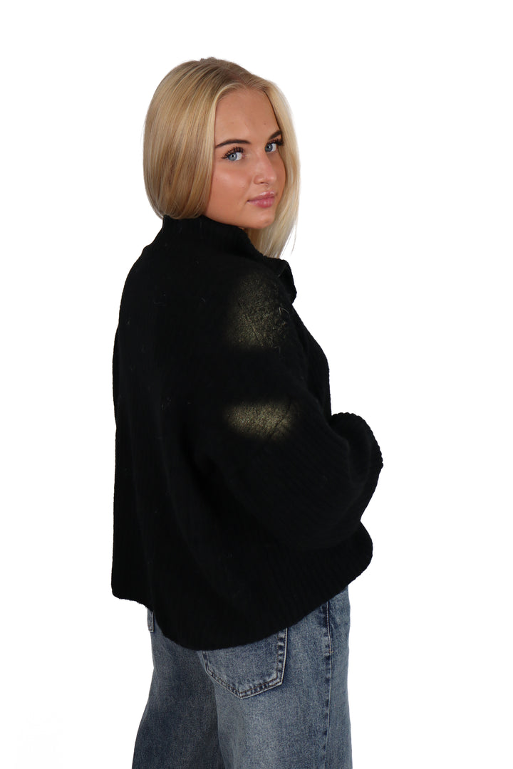 Soft Girl Zipper Sweater - Stretch