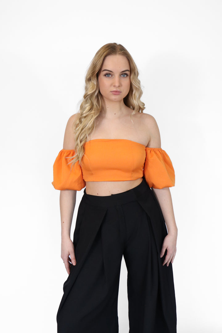 Sienna Off Shoulder Puff Sleeve Top - Stretch