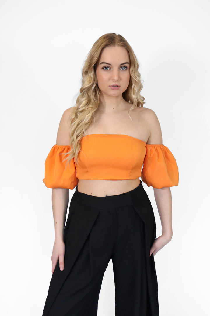 Sienna Off Shoulder Puff Sleeve Top - Stretch