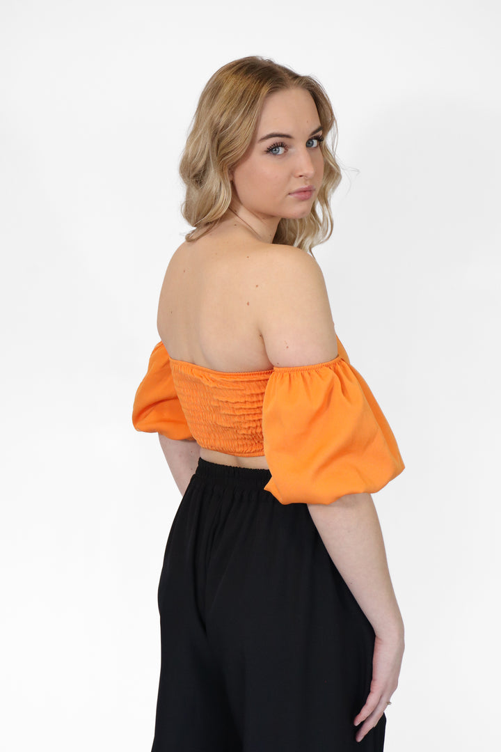 Sienna Off Shoulder Puff Sleeve Top - Stretch