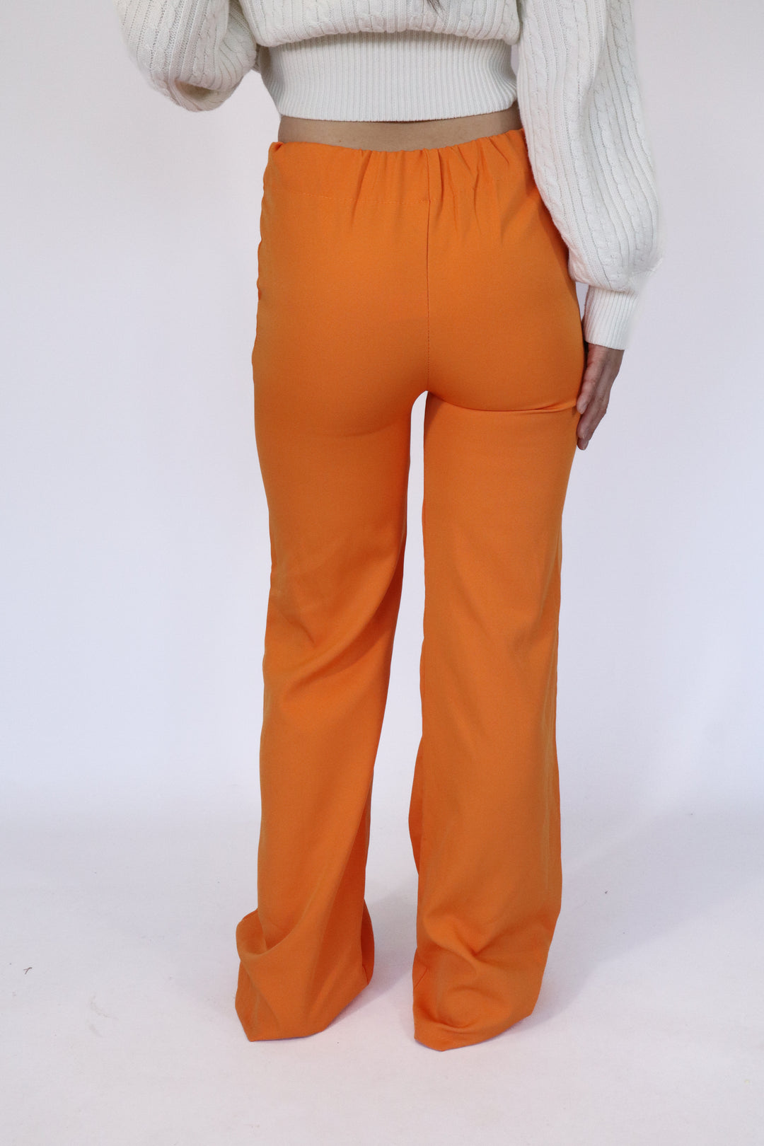 Novera Orange Wide Leg Pants - Light Stretch