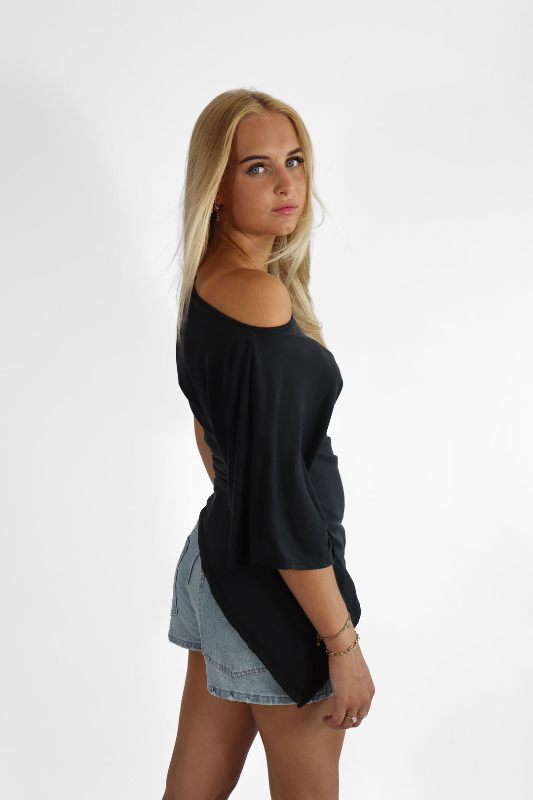 Ivory Draped Top - Stretch