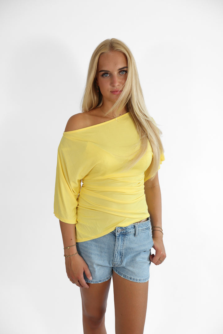 Ivory Draped Top - Stretch