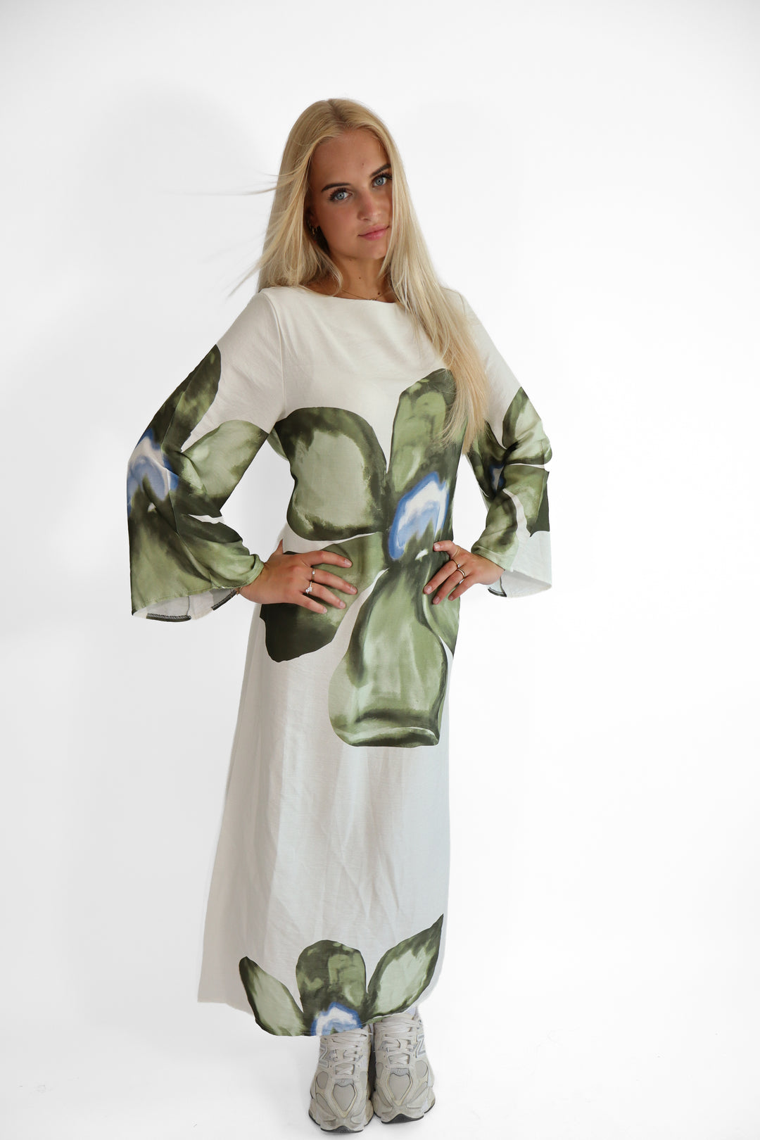 Flowery Long Dress - Stretch