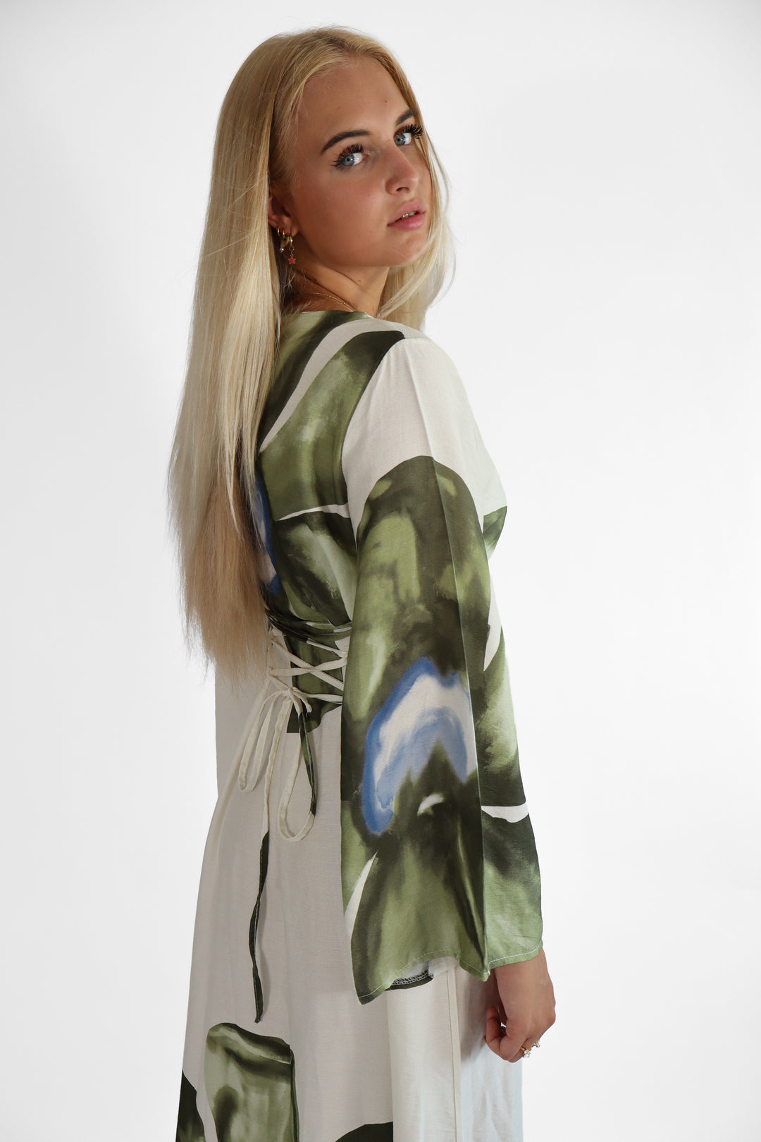 Flowery Long Dress - Stretch