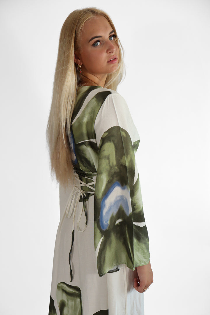 Flowery Long Dress - Stretch