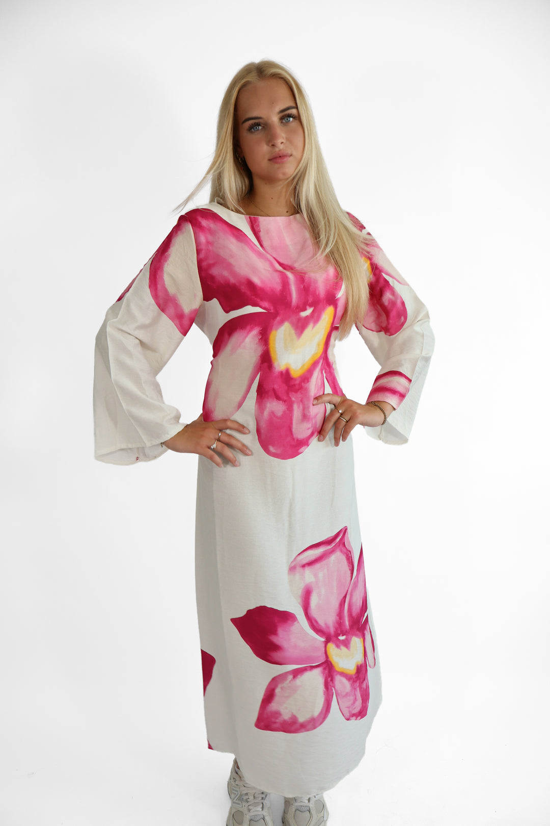 Flowery Long Dress - Stretch