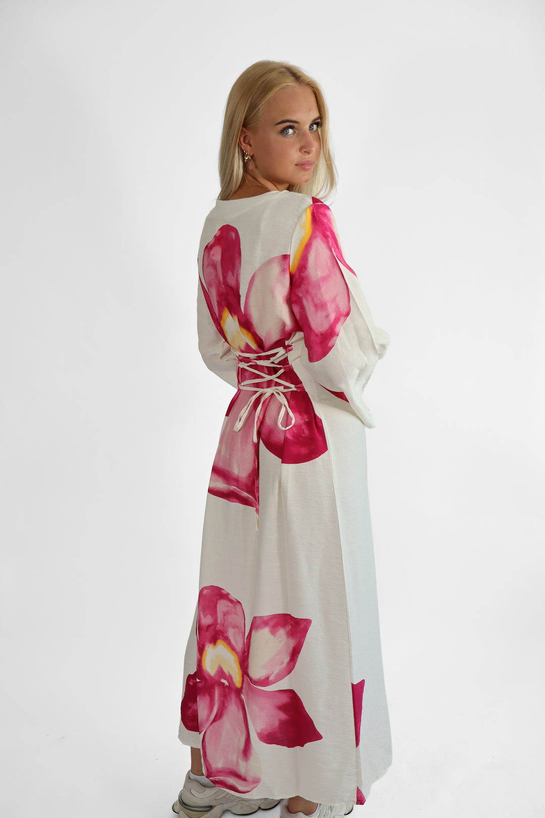 Flowery Long Dress - Stretch