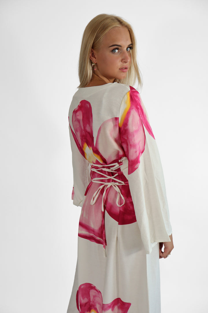 Flowery Long Dress - Stretch