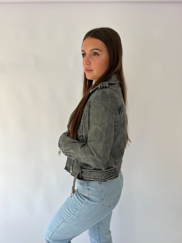 Leather Jacket - Dark Grey