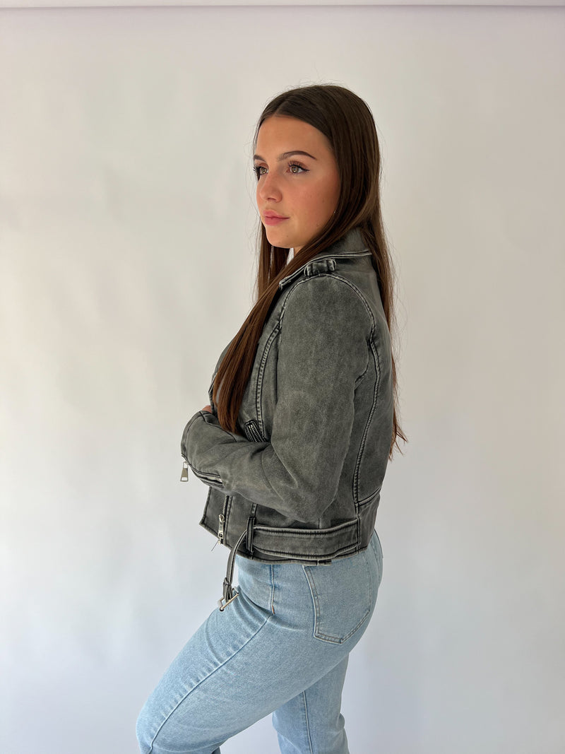 Leather Jacket - Dark Grey