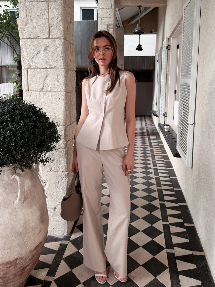 Soft Move Linnen Trouser - Stretch
