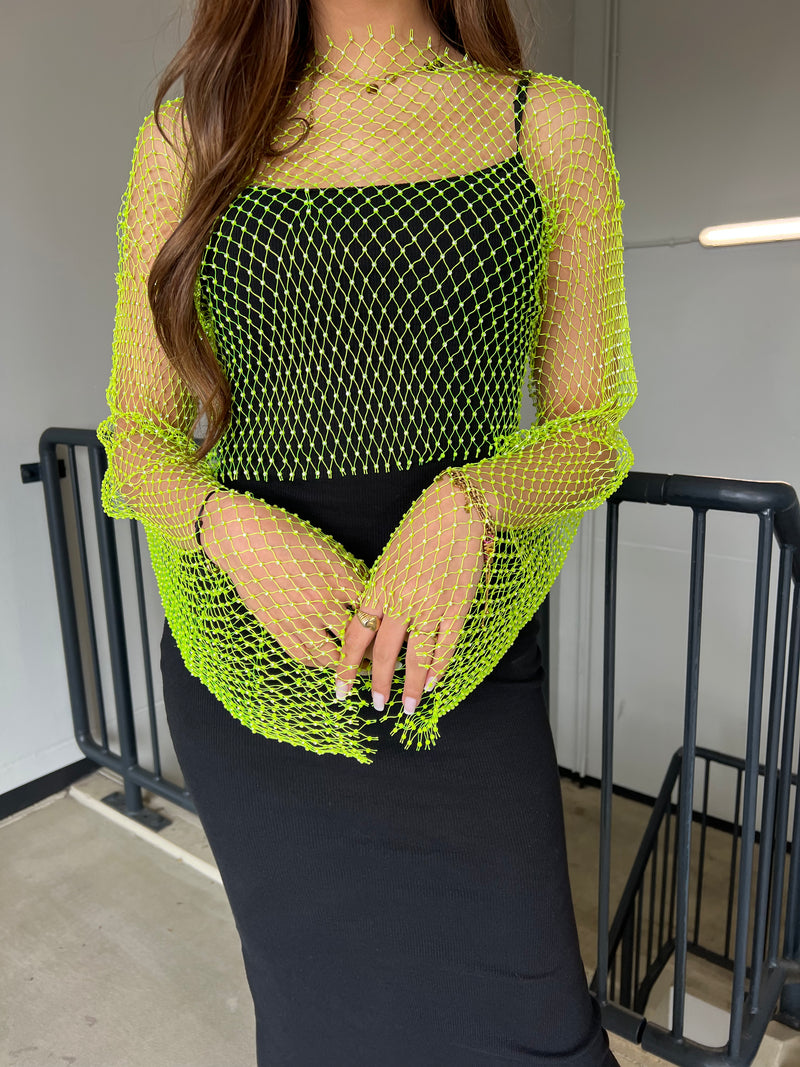 Strass Glitter Top - Neon