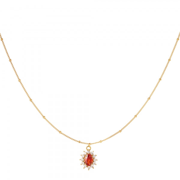 Honey Dew Diamond Necklace - Red