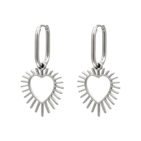 Dainty Heart Earrings - Silver