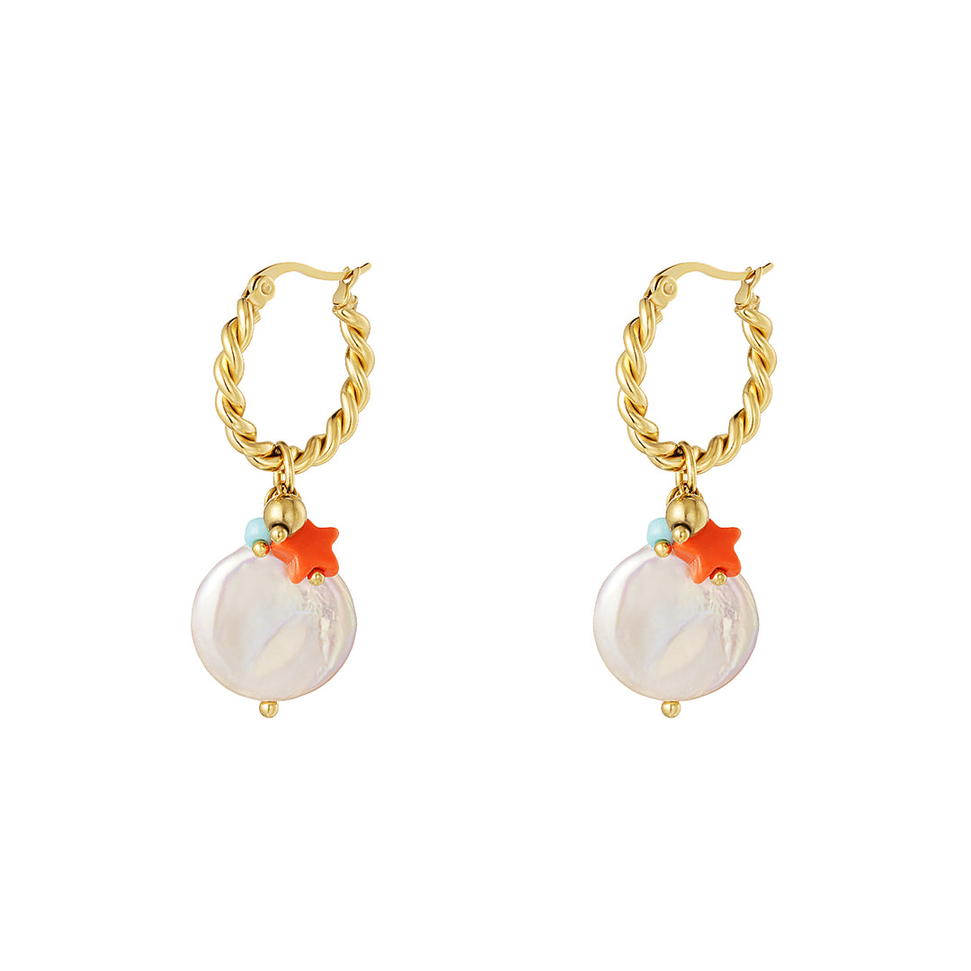 Jeannie Pearl Earrings - Gold