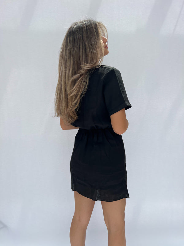 Charvi Linnen Dress - Black