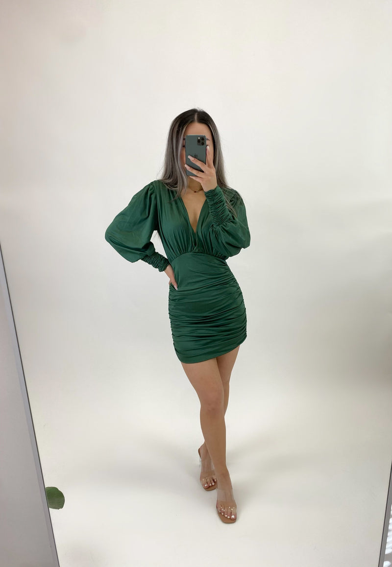 Sienna Mini Dress - Khaki Green