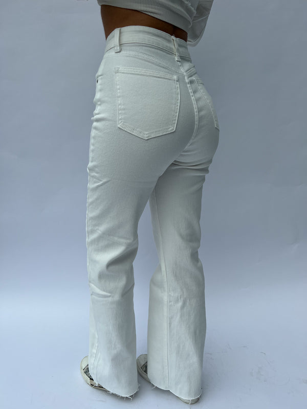 Stretch Straight Leg Jeans - White