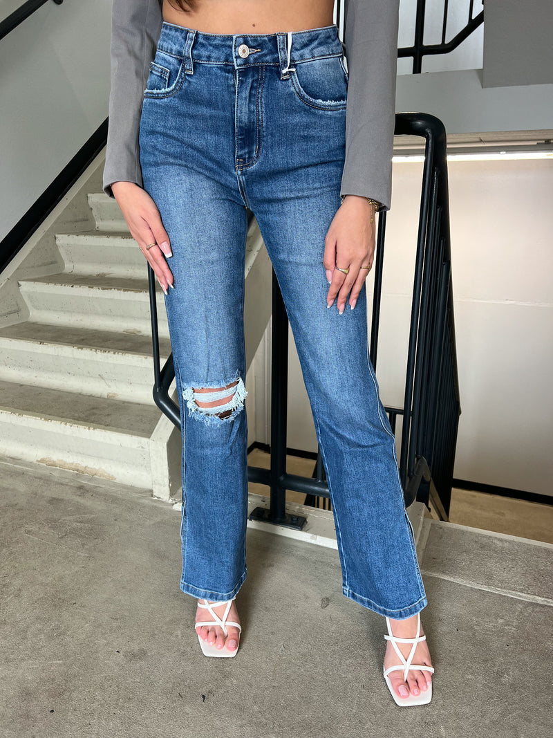 Maeve Split Tall Jeans - Denim